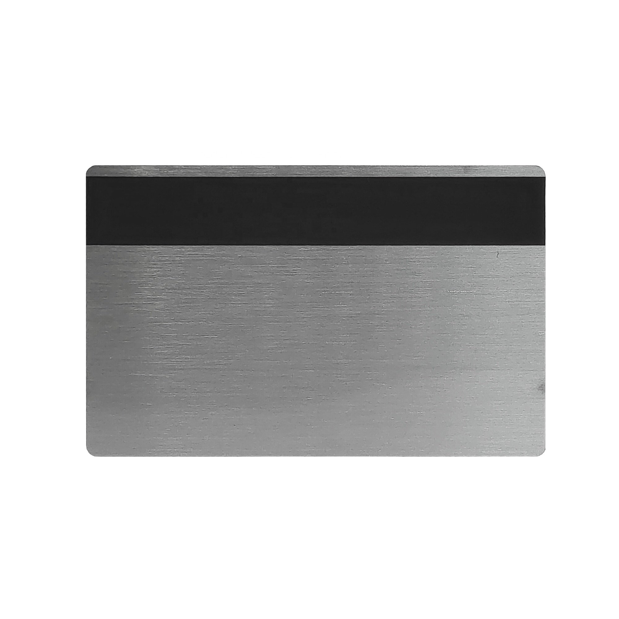 0.8mm Blank DIY Metal Access Control Card No Chip Slot w/HiCo 1 Track Magnetic Stripe for IC Smart Intelligent Gift Card