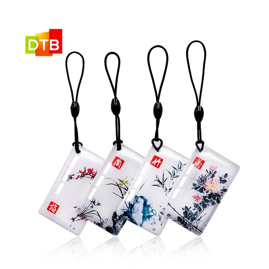 Custom Logo NFC/RFID Epoxy Key Card 13.56mhz Rewritable Crystal Glue Epoxy Access Control nfc Card