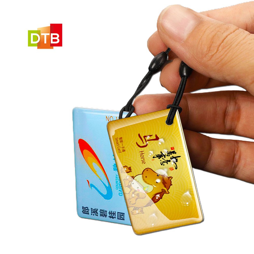 Custom Logo NFC/RFID Epoxy Key Card 13.56mhz Rewritable Crystal Glue Epoxy Access Control nfc Card