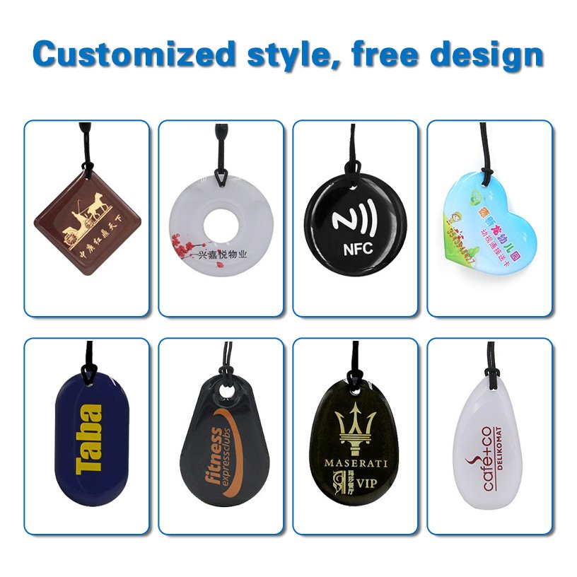 Custom Logo NFC/RFID Epoxy Key Card 13.56mhz Rewritable Crystal Glue Epoxy Access Control nfc Card