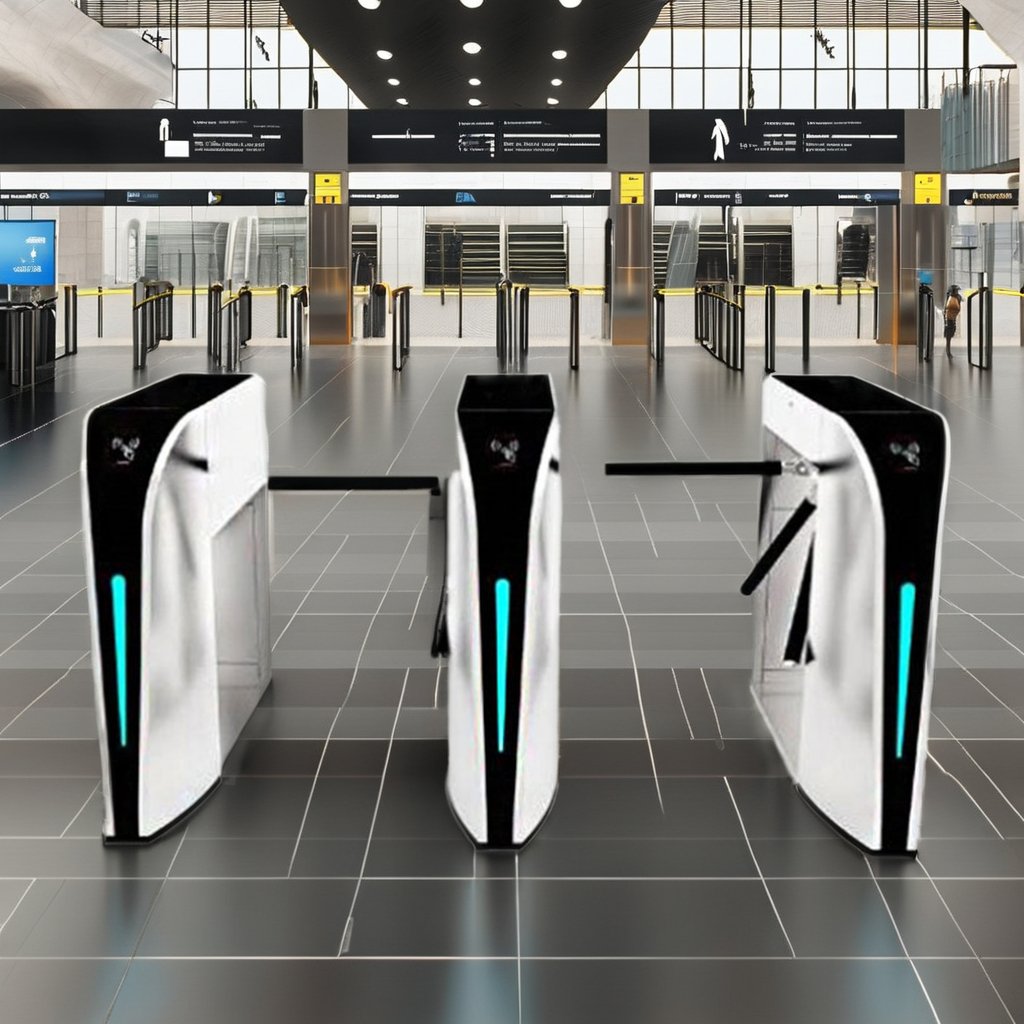 Semi-Automatic Swing Barrier Access Control System Fingerprint QR Code Reader TCP/IP Turnstiles Entrance/Exit Security Barrier