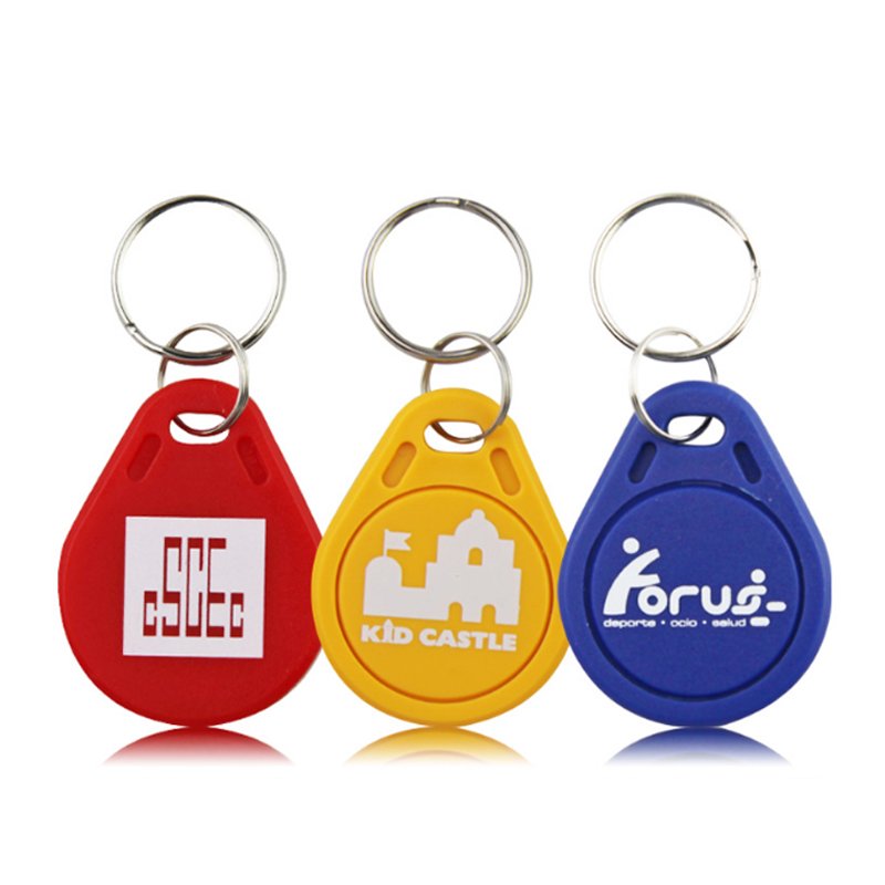 Custom Logo Printed Access Control Card 13.56MHz RFID Keychain NFC Keyfob For Access Control