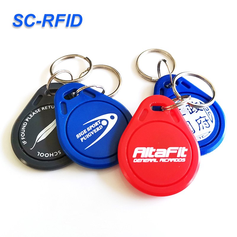 Custom Logo Printed Access Control Card 13.56MHz RFID Keychain NFC Keyfob For Access Control