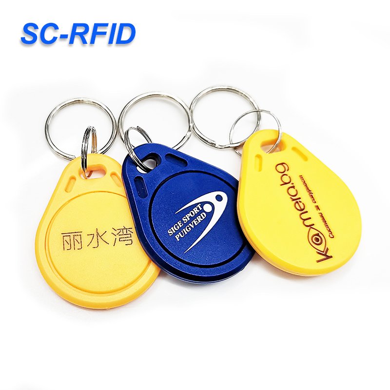 Custom Logo Printed Access Control Card 13.56MHz RFID Keychain NFC Keyfob For Access Control