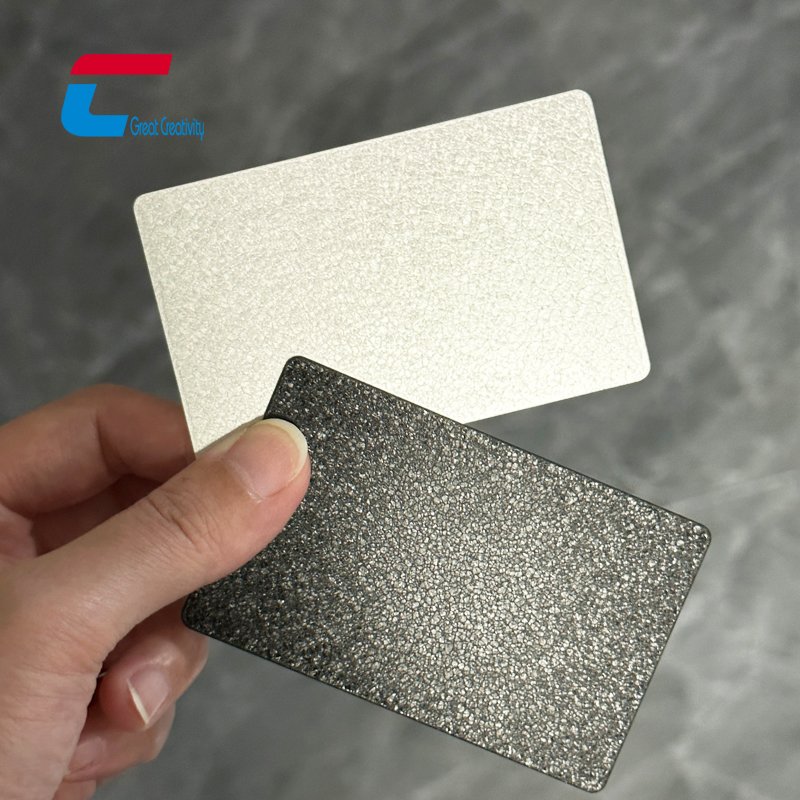 High Quality Blank Metal NFC Cards NTAG 213 Ice Flower Craft NFC Metal Card With NFC Chip