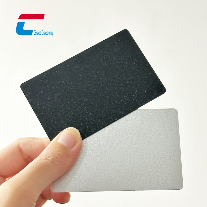 High Quality Blank Metal NFC Cards NTAG 213 Ice Flower Craft NFC Metal Card With NFC Chip