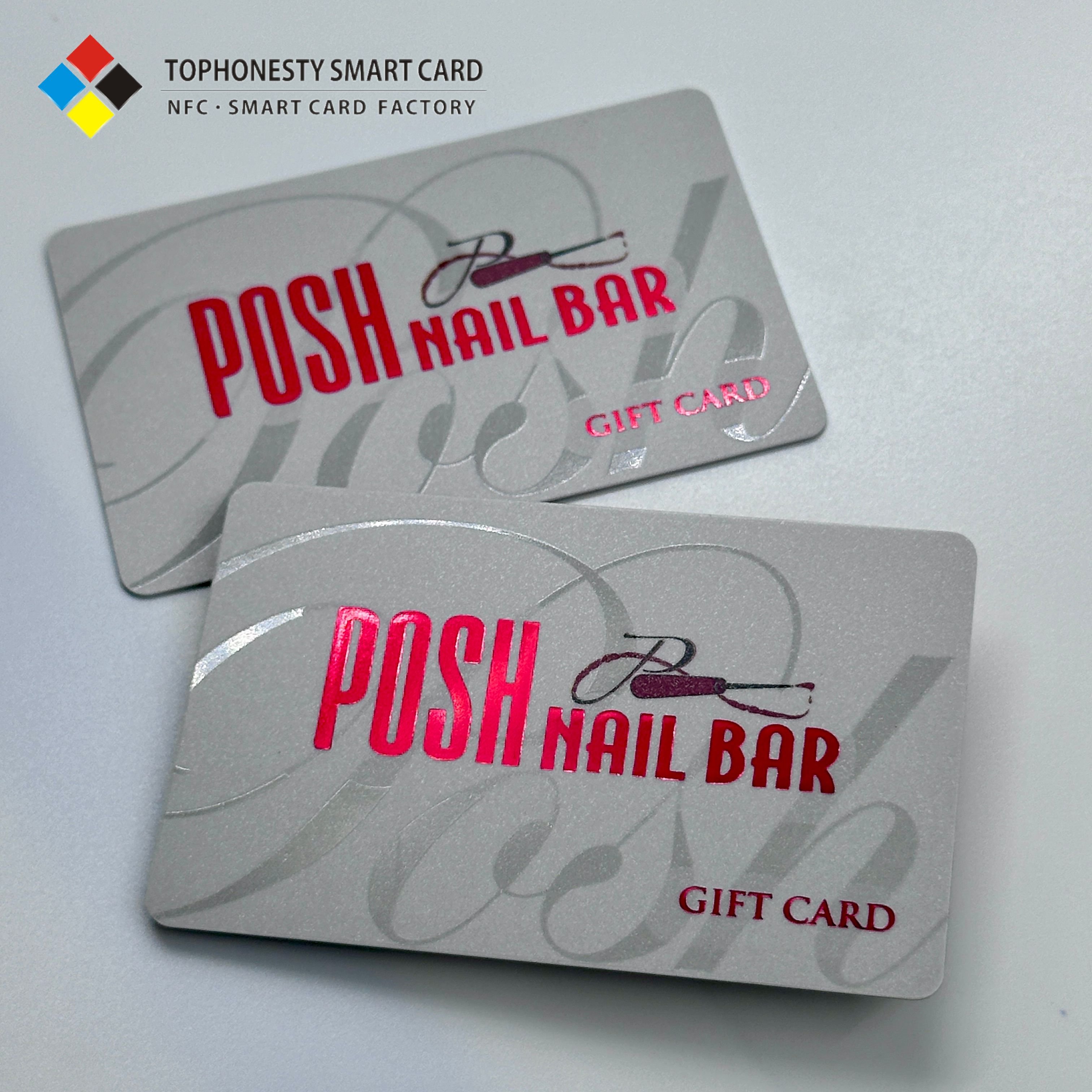 Silver Magnetic Stripe RFID Card Waterproof PVC PET Material 13.56MHz Frequency NFC Metal Card Bank ATM Card Reading