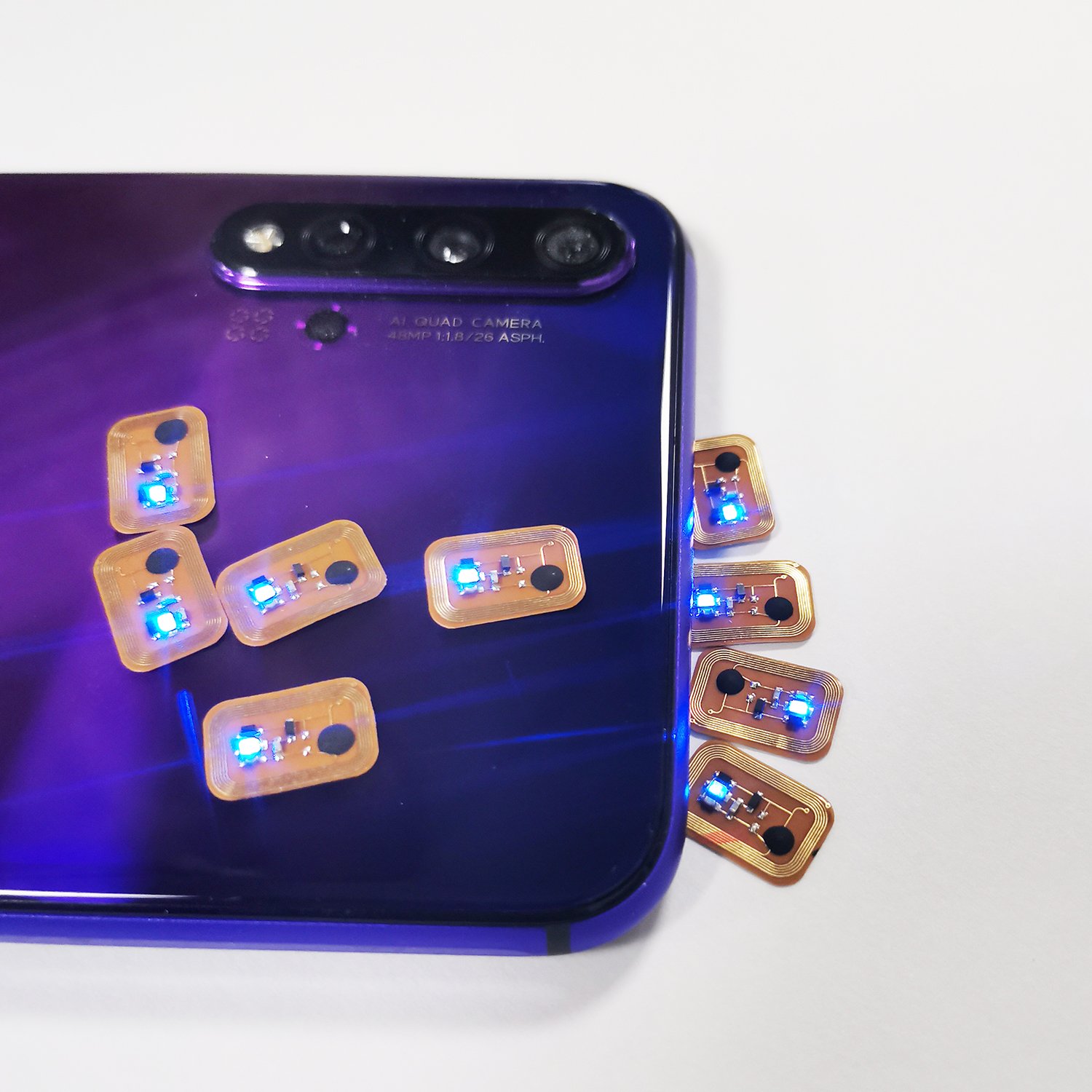 LED Flashing Passive Mini NFC mobile sticker RFID finger nail Tag