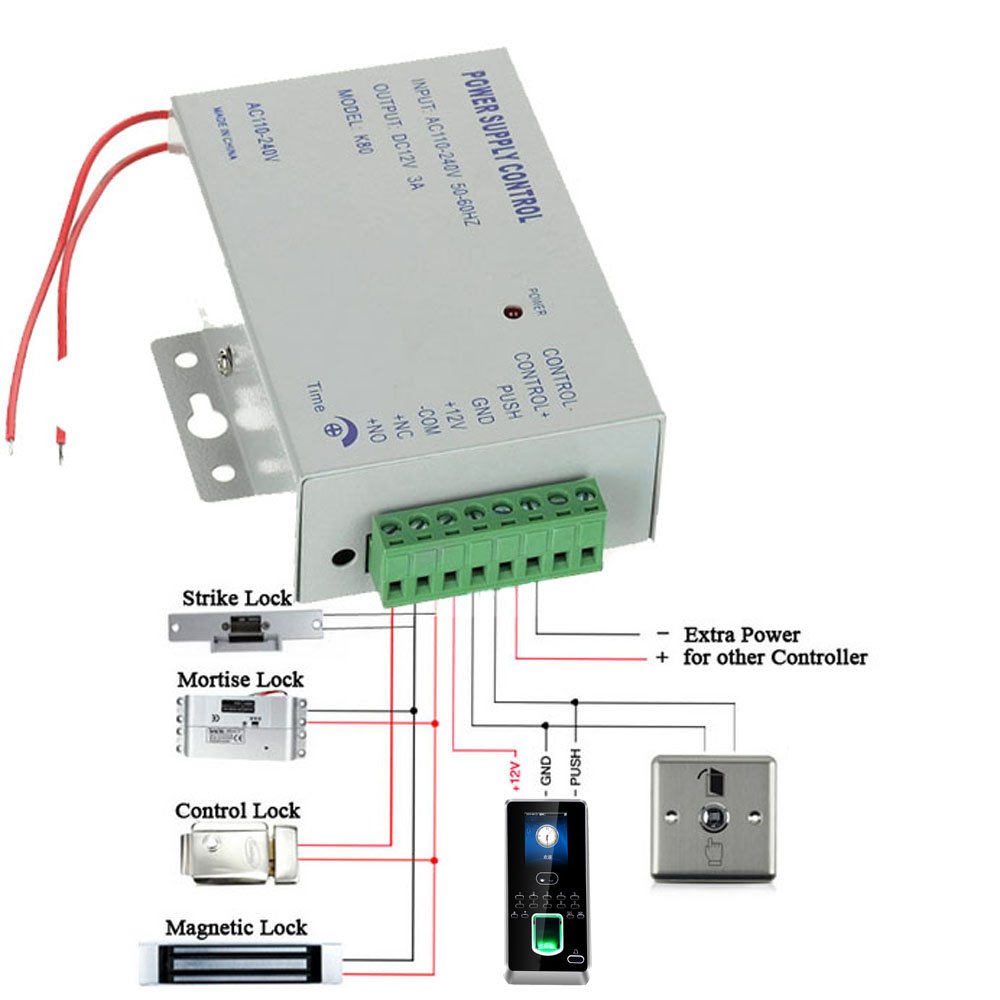 DC 12V 5A Power Supply RFID card Access Control System Power Supply AC 100~240V security camera intercom power adapter
