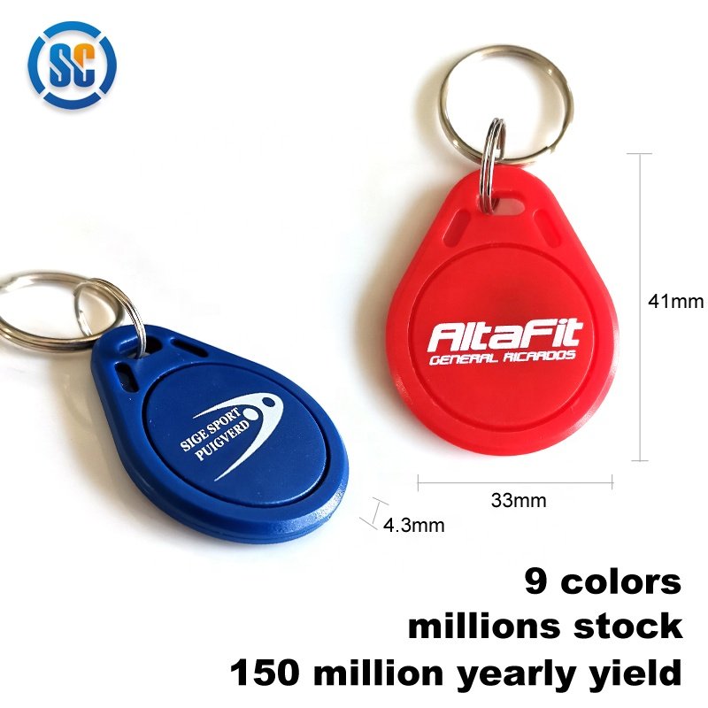 Ship anytime rewritable waterproof NFC Keychain access control cards rfid keyfob