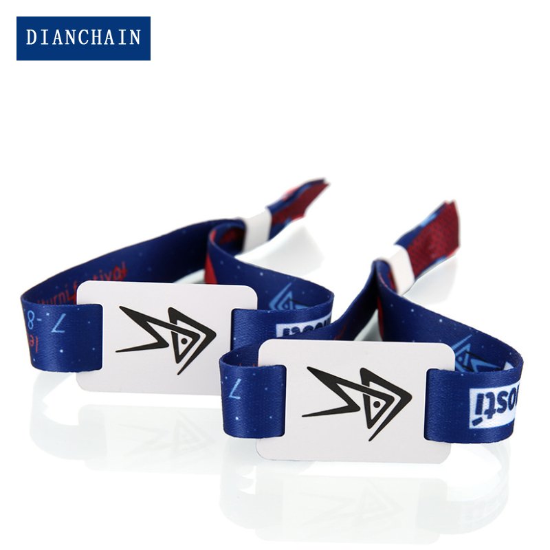 RFID PVC Cards Woven Wrist Strap Label Access Control System Thermal Transfer NFC Wristband