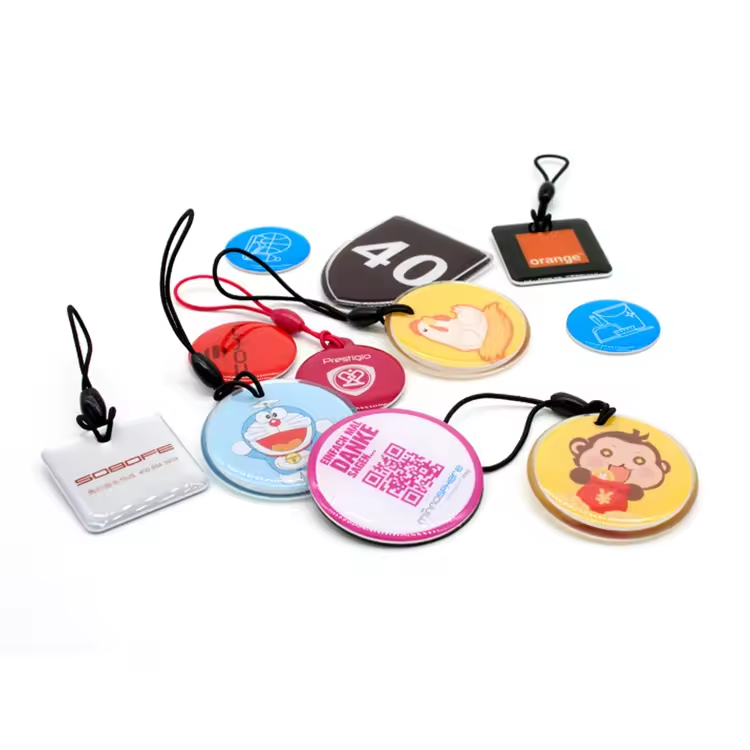 factory price customize epoxy keychain tag pvc plastic smart rfid nfc access control cards