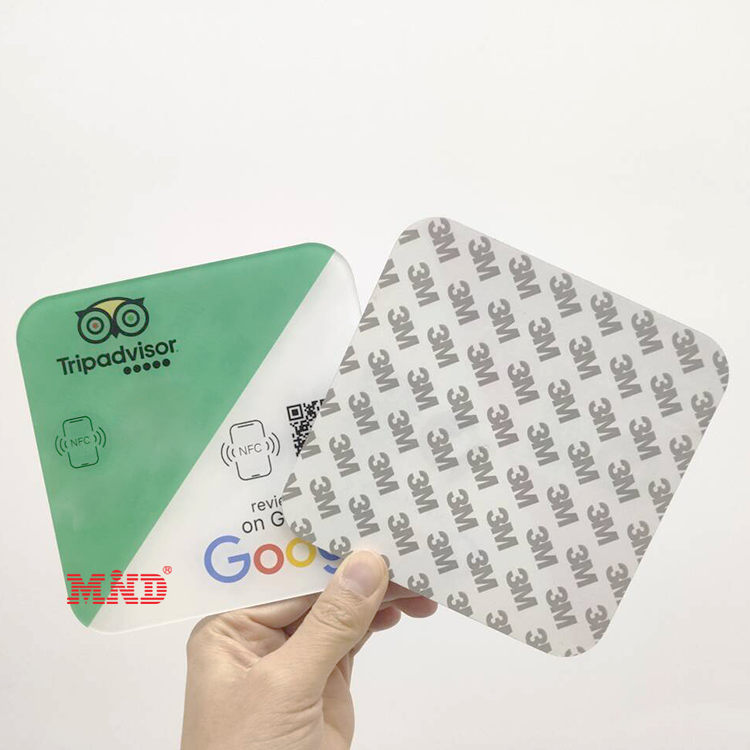 Dual Chip Access Control Nfc Tag Acrylic Google Review Nfc Card Sticker