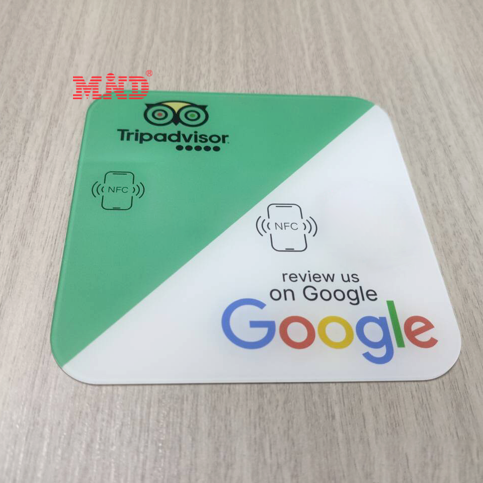 Dual Chip Access Control Nfc Tag Acrylic Google Review Nfc Card Sticker