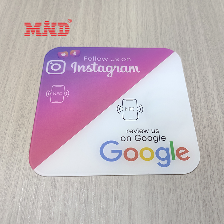 Dual Chip Access Control Nfc Tag Acrylic Google Review Nfc Card Sticker