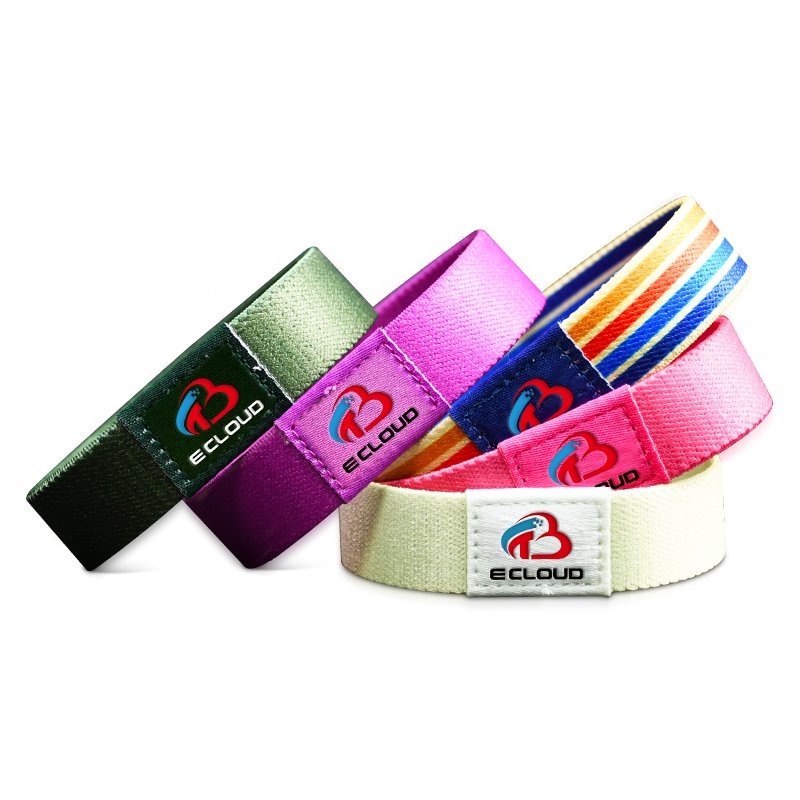 Suitable Elastic NFC Wristband Ntag213 Bracelets Theme Park Washable RFID Woven Bracelet NFC Product Adult Child OEM 13.56mhz