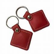 Entrance Access Control 13.56MHz Mifare RFID Leather Keyfob