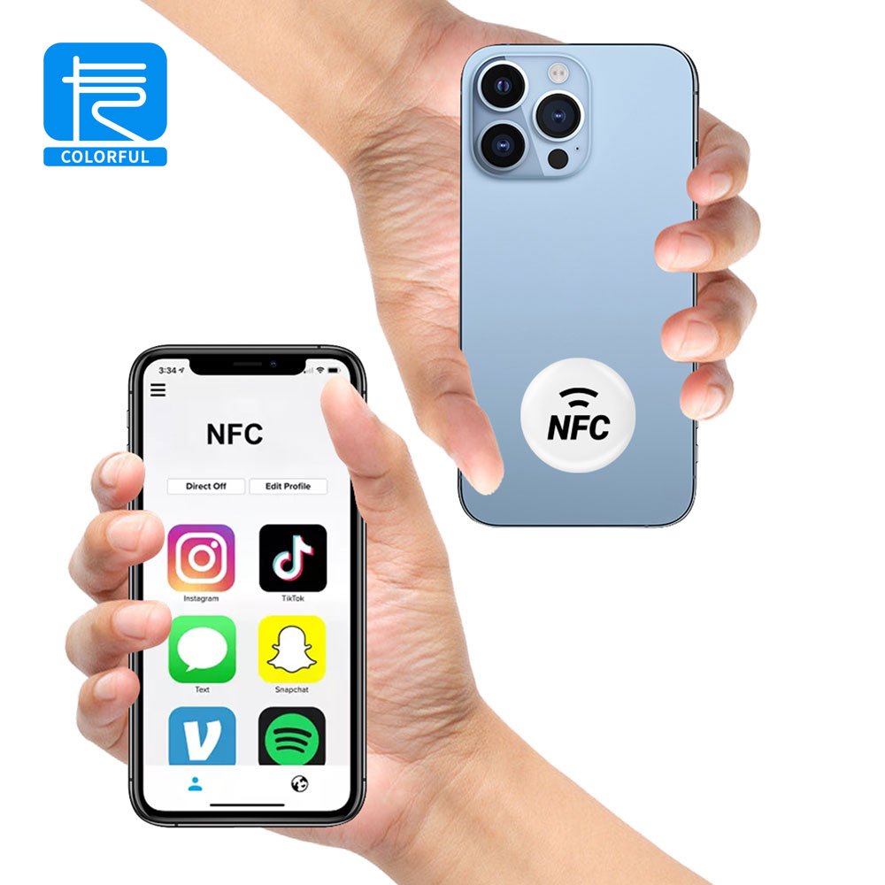 Custom Digital Business Card Smart Phone RFID Tag 3 Cm Epoxy NFC RFID Logo Tag Label NFC Sticker
