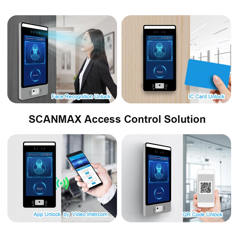 Scanmax Binocular Camera Android11 Rfid Card Face Recognition Device Qr Code Access Control
