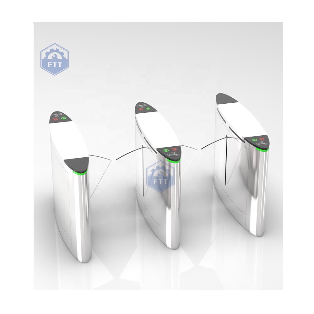 Barcode QR CODE Card Reader Access Control System Pedestrian Flap Turnstile Stainless Steel Flap Turnstile Barrier Gate