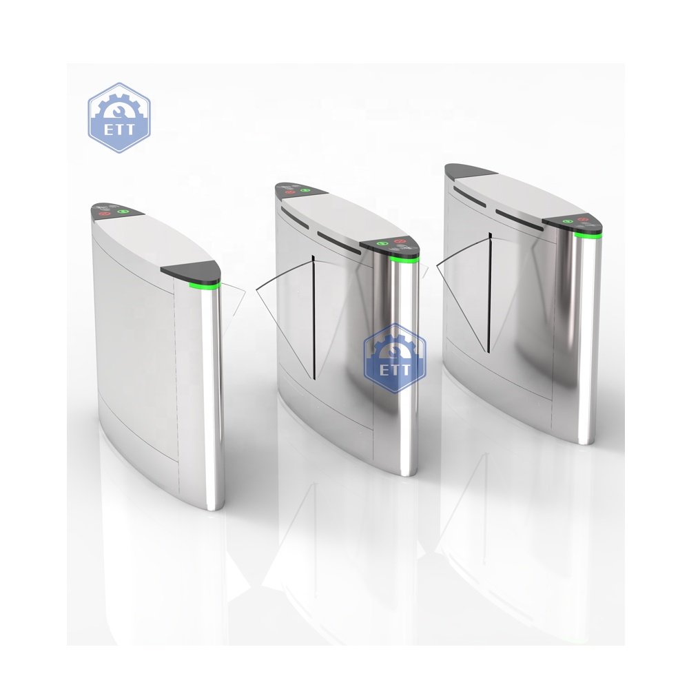 Barcode QR CODE Card Reader Access Control System Pedestrian Flap Turnstile Stainless Steel Flap Turnstile Barrier Gate