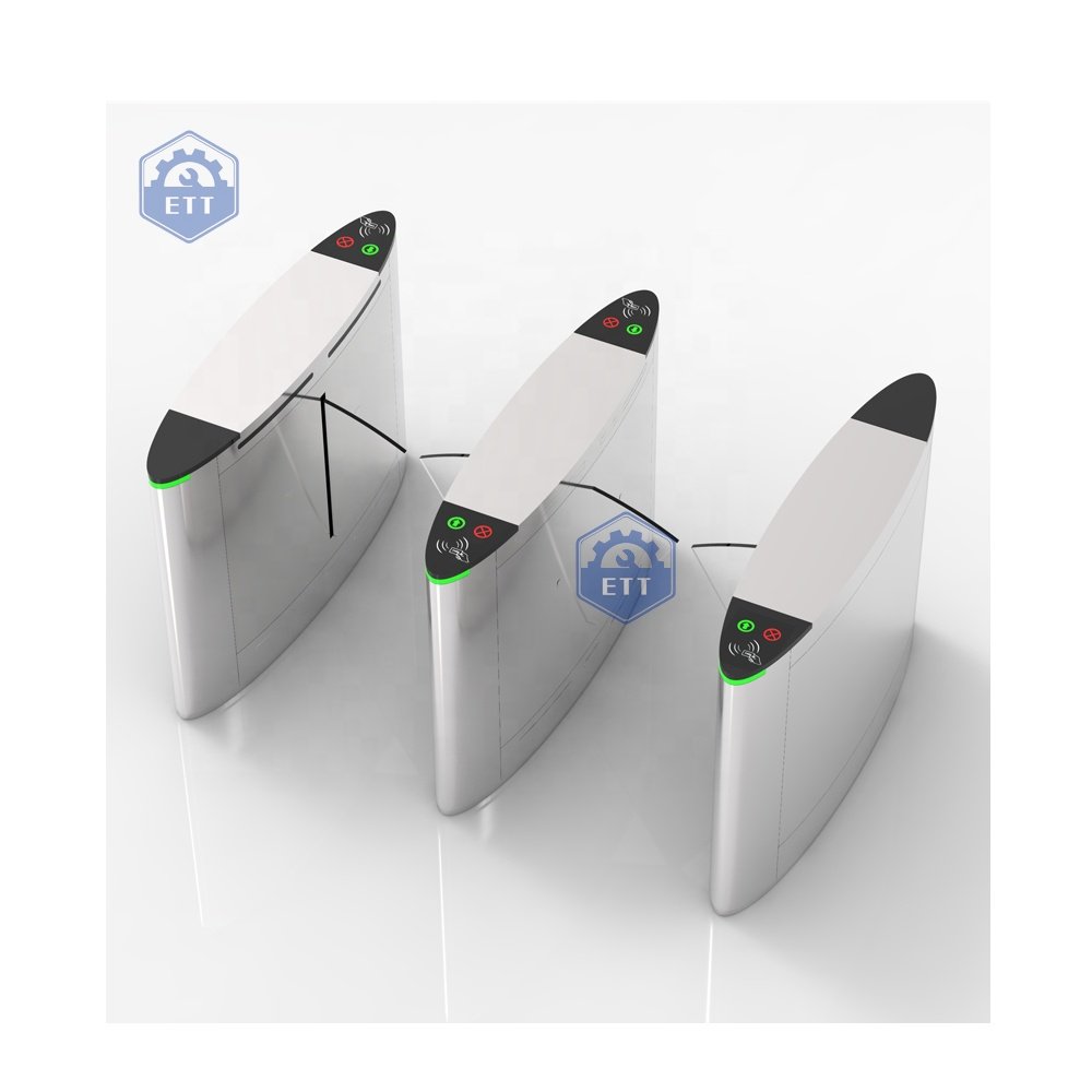 Barcode QR CODE Card Reader Access Control System Pedestrian Flap Turnstile Stainless Steel Flap Turnstile Barrier Gate