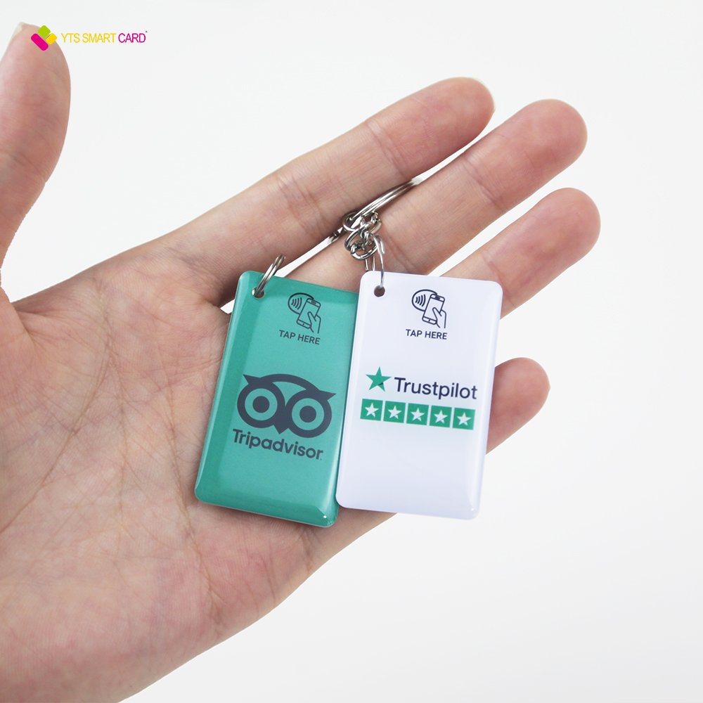 YTS factory price customize Waterproof nfc rfid chip keychain access control epoxy proximity card