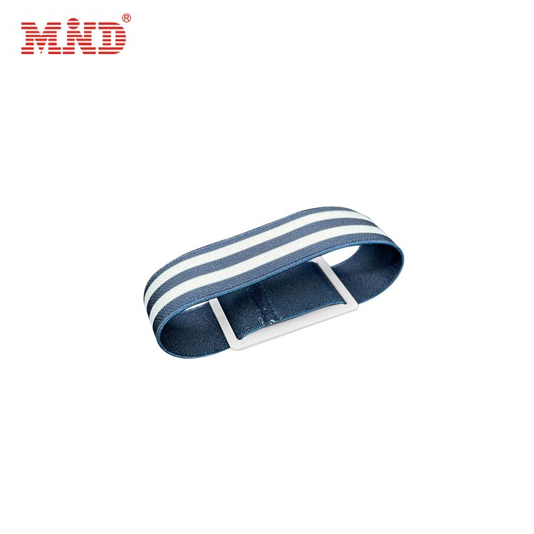 Woven rfid fashion fabric bracelet wristband custom polyester festival stretchy elastic wrist band