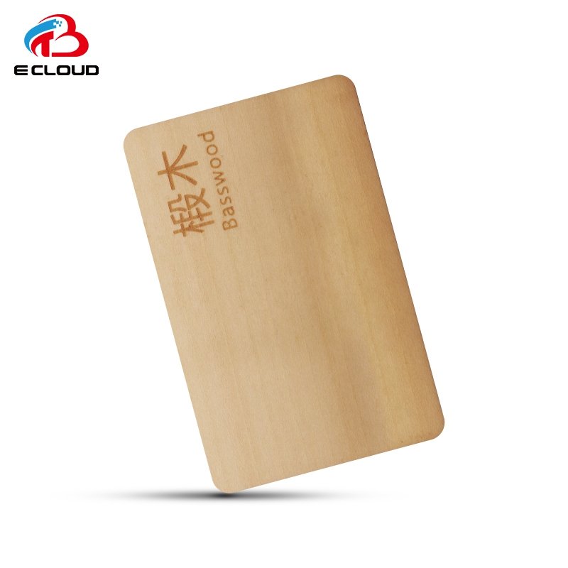 China Vip 13.56Mhz Nfc Bass Cherry Cork Bamboo Wooden Customized Logo RFID wood Smart Business Card Nfc