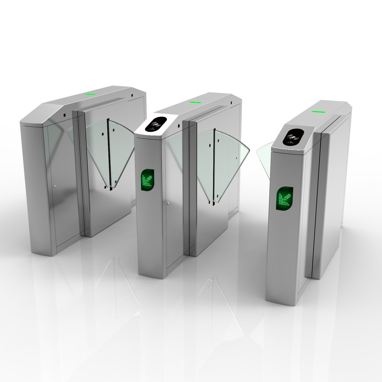Bosiny New Product Stainless Steel Access Control with RFID Card Reader Turnstile Flap Gate Barrier DC Brush Motor for school