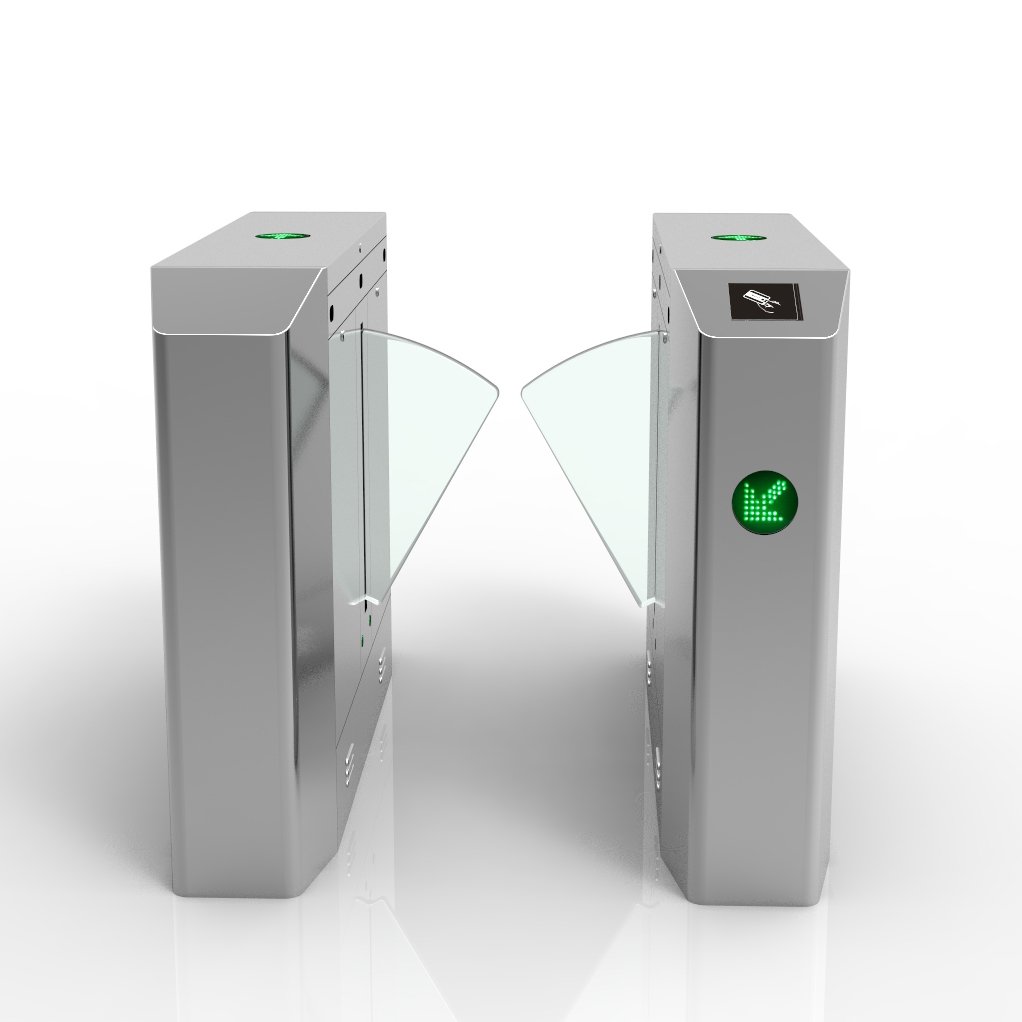 Bosiny New Product Stainless Steel Access Control with RFID Card Reader Turnstile Flap Gate Barrier DC Brush Motor for school