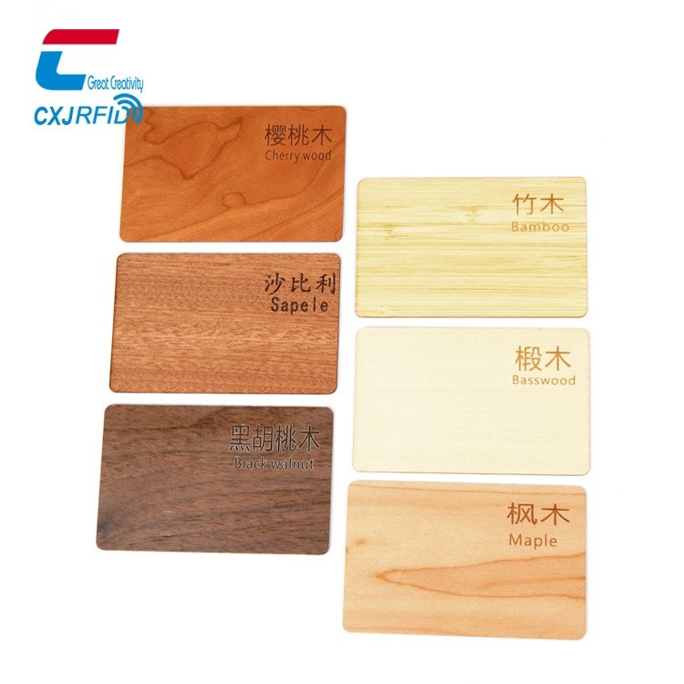 Eco Friendly Wood Card Custom Laser Cut Wooden Material Rfid Nfc Wood Business Card