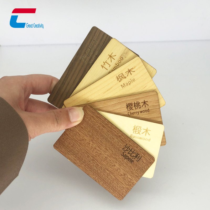 Eco Friendly Wood Card Custom Laser Cut Wooden Material Rfid Nfc Wood Business Card