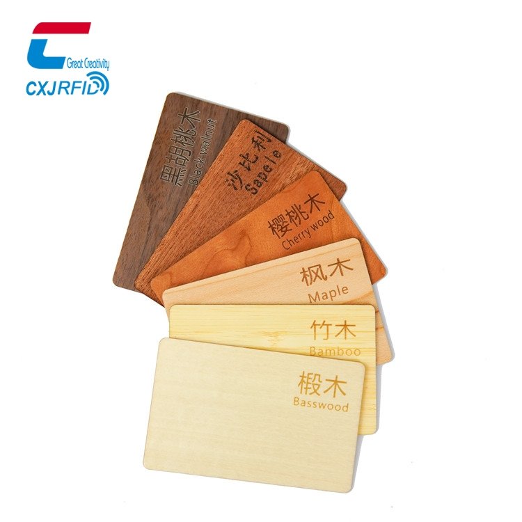 Eco Friendly Wood Card Custom Laser Cut Wooden Material Rfid Nfc Wood Business Card