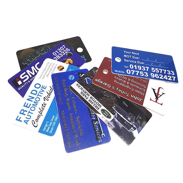 Standard Size Plastic 3-Up Key Tag Both Sides Printing 3-in-1 or 2-in-1 Access Control Combo Card with Barcode Key Tags
