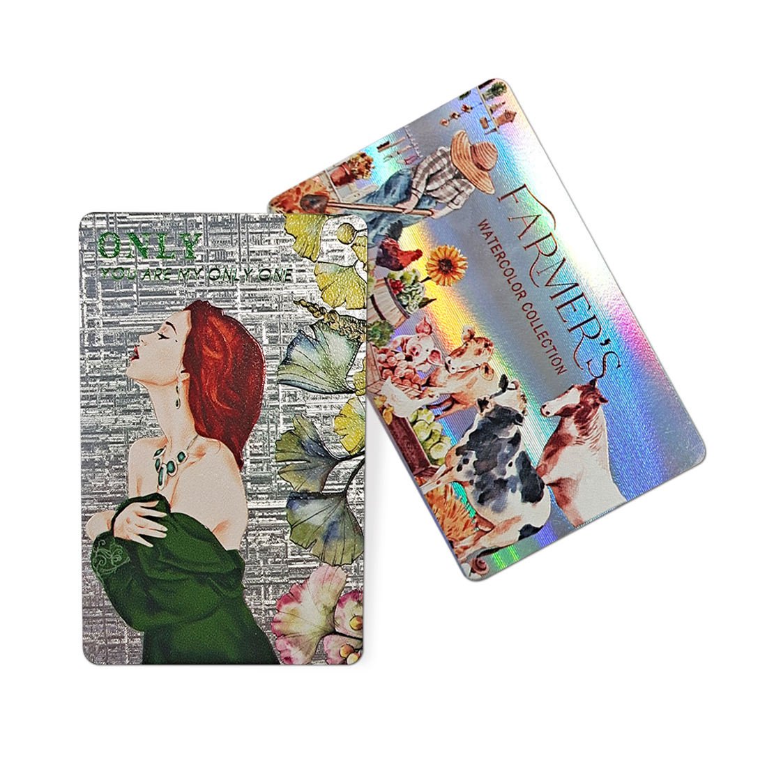 No Scratches CR80 Rainbow NFC Holographic Printable PVC Blank Card with ntag213 chip Access control card