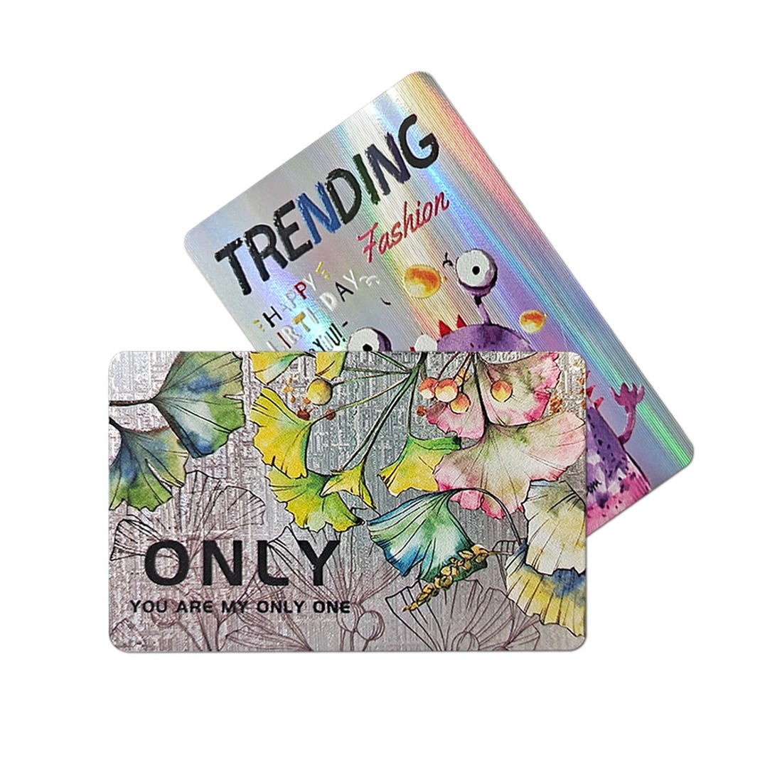 No Scratches CR80 Rainbow NFC Holographic Printable PVC Blank Card with ntag213 chip Access control card