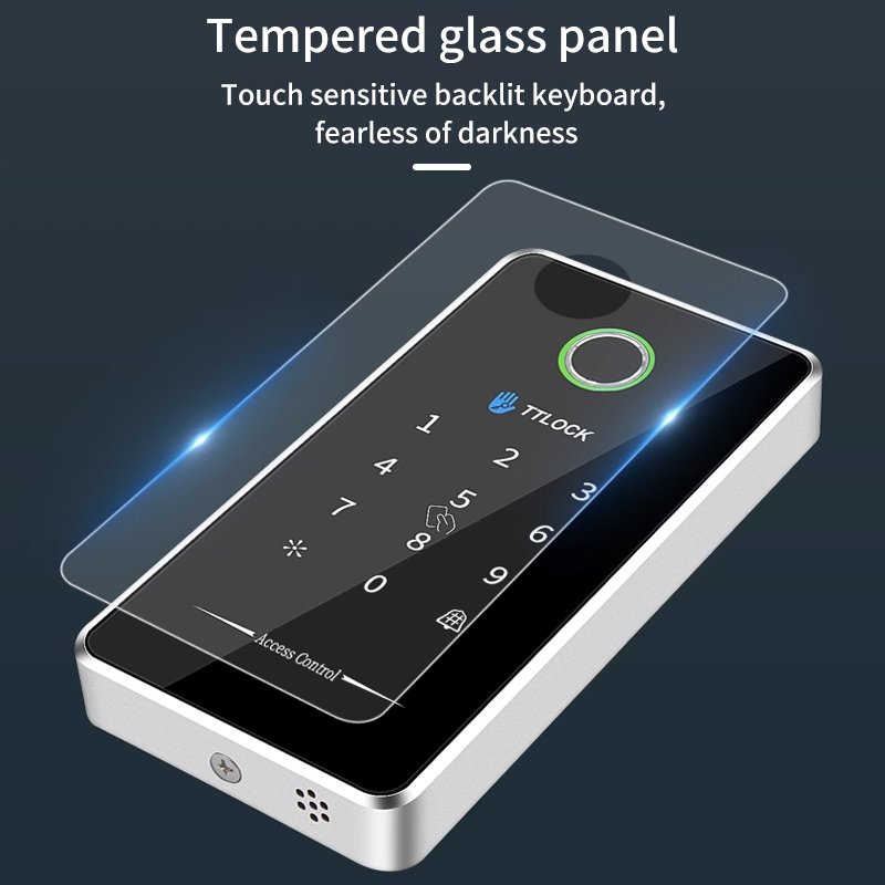 Metal Waterproof Bluetooth Smart Phone Ttlock app Touch Keypad Fingerprint access control card reader system