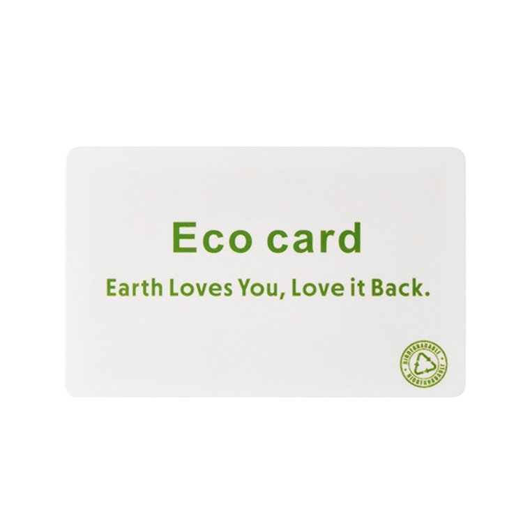 Eco-Friendly Biodegradable PLA Corn material PVC RFID Card Degradable and Recycled BIO Interface 13.56MHz Frequency