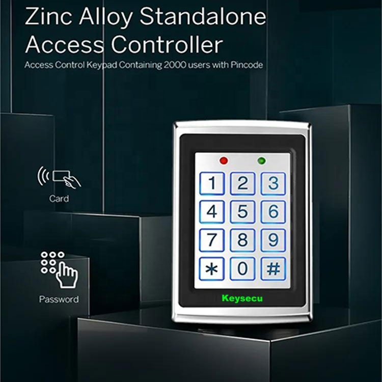 7612 Smart Metal Case Office Door Lock Access Control System Standalone Proximity RFID Card Keypad Access Controller