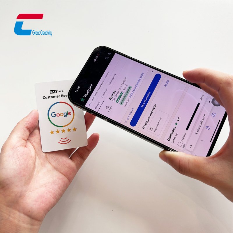13.56Mhz NFC Chip Google Review RFID Card Custom NFC Social Media Card Review On Google