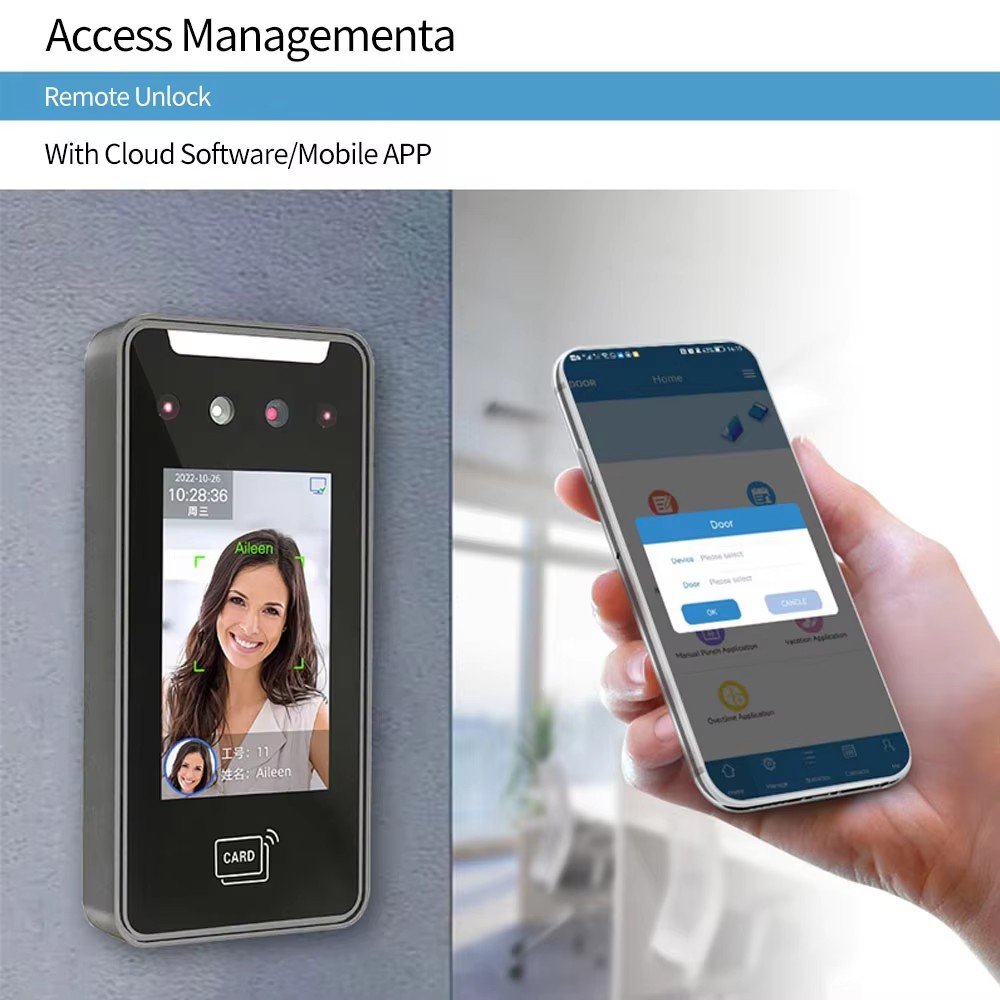 Door control access system Biometric access control products With TCP IP wifi 5000 User Dynamic Face Time Attendance machine