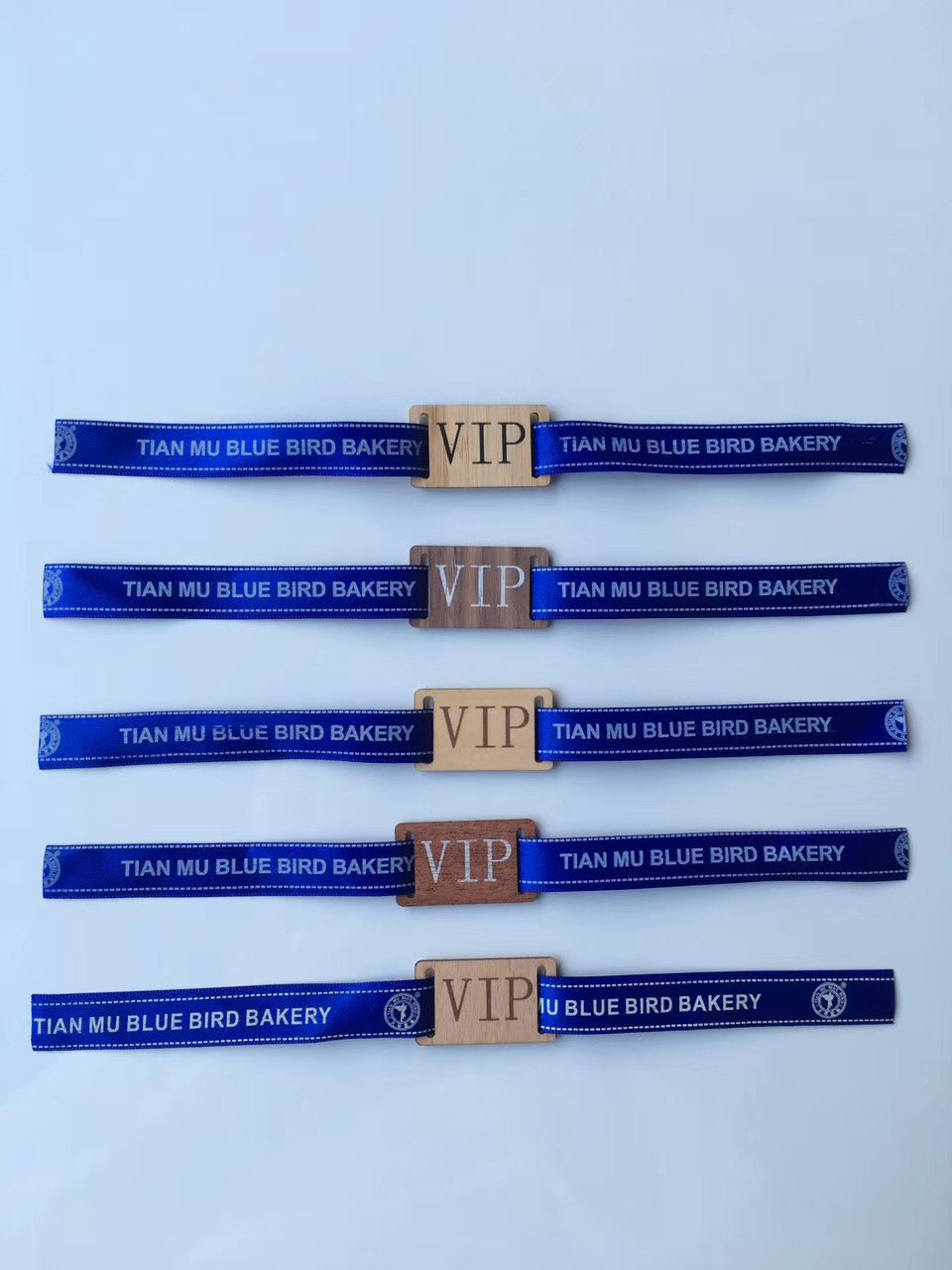 Customized elastic wristband woven NFC bamboo wood digital business card key bracelet