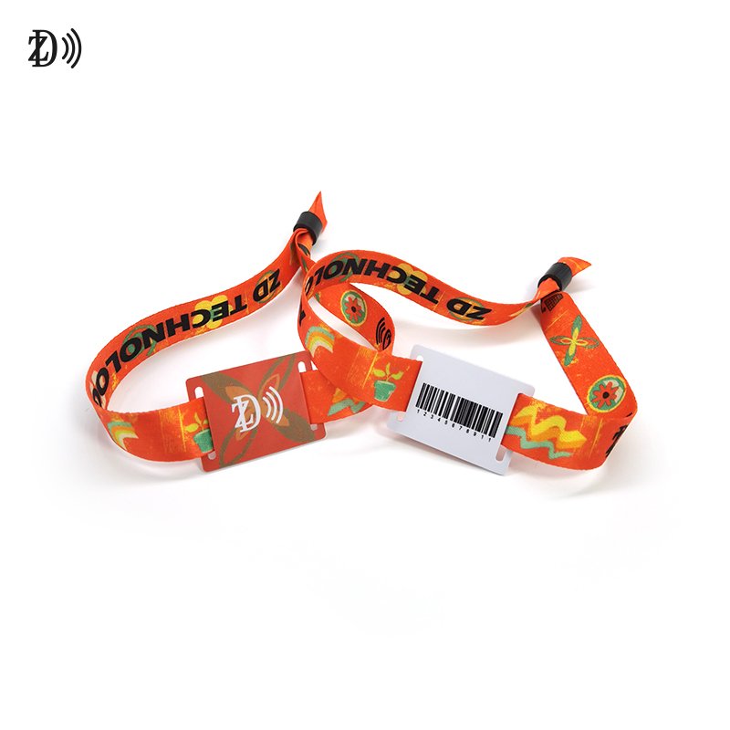 Small NTAG213 RFID Card With Fabric Wristband Access Control Fabric NFC Wristband