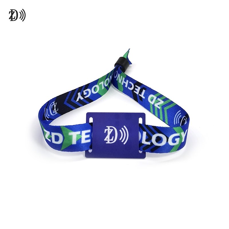 Small NTAG213 RFID Card With Fabric Wristband Access Control Fabric NFC Wristband