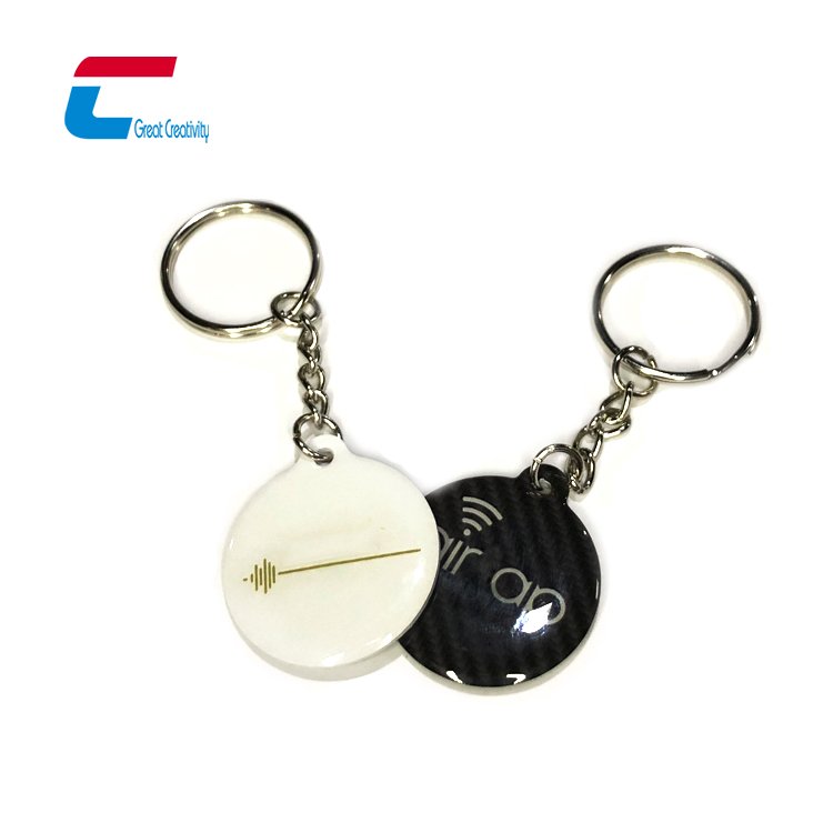 Custom Waterproof PET PVC Domed Epoxy NFC Keychain NTAG 213 NFC Smart Keychain Card