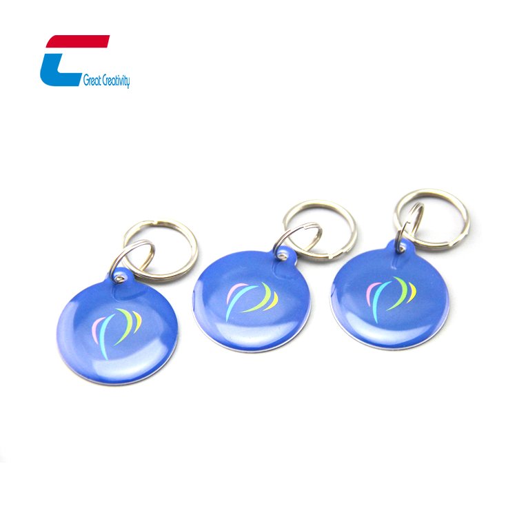 Custom Waterproof PET PVC Domed Epoxy NFC Keychain NTAG 213 NFC Smart Keychain Card