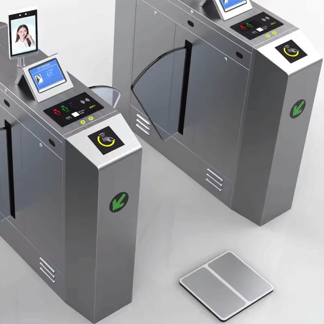 Smart Access Control Esd Wing Gate Electrostatic Flap Barrie Turnstile With Rfid Card Reader