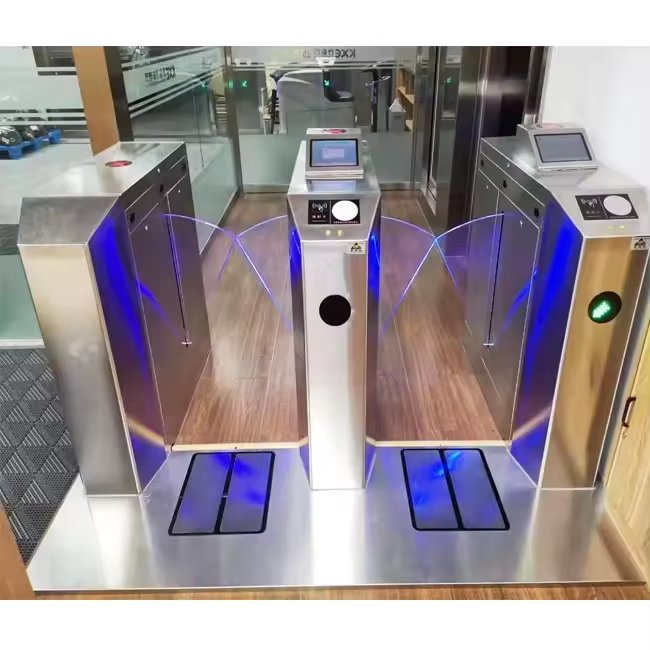 Smart Access Control Esd Wing Gate Electrostatic Flap Barrie Turnstile With Rfid Card Reader
