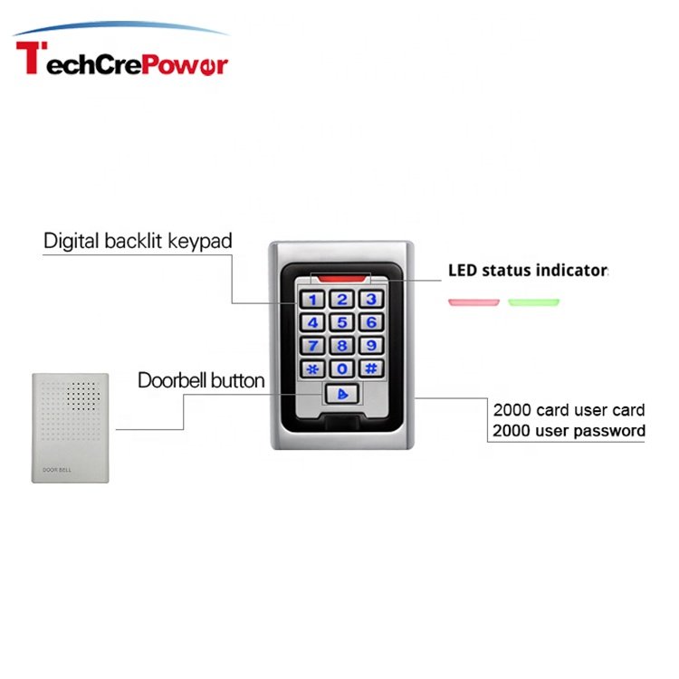 Shenzhen Security Metal Wiegand Standalone Keypad Entry Access Control RFID Card Reader Commercial Access Control Systems